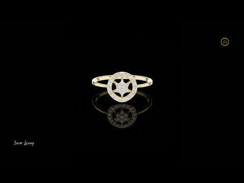 0.17 TCW Starburst Moissanite Diamond Ring Modern Minimal Fine Jewelry For Her