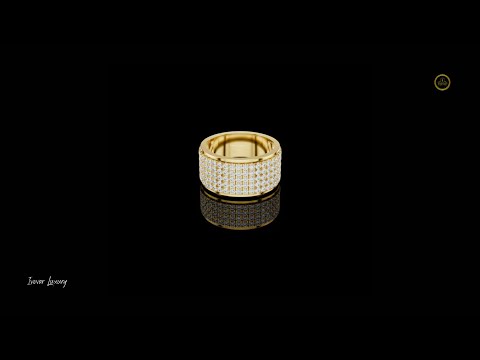 2.25 TCW Luxurious Multi Row Moissanite Round Diamond Pave Wide Band Ring