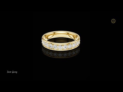 0.50 TCW Luxurious Lab Grown Diamond Pave Eternity Band with Dazzling Round Stone Channel Set Ring For Her