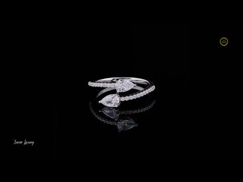 0.50 CT Gleaming Bridal Dream Lab Grown Pear Diamond Ring in Sterling Silver with High Quality