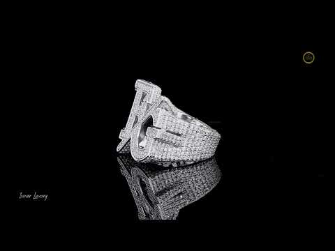 Custom Iced Out Initial Letter Ring – Luxury Hip Hop Diamond Personalized Jewelry