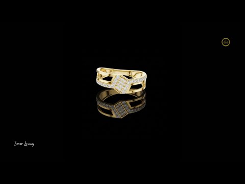 0.35 TCW Modern Round Lab Grown Diamond Pave with Architectural Open Cut Luxury Statement Ring