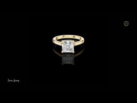1.78 CT Bliss Emerald Square Lab Grown Diamond Solitaire Engagement Ring in Classic Gold