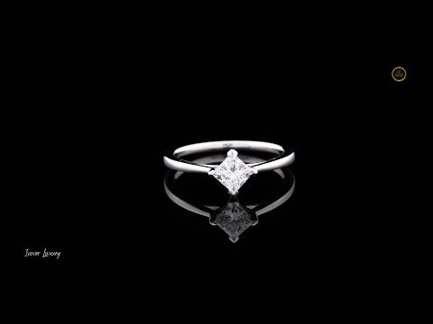 0.70 TCW Glamorous Princess Cut Moissanite Diamond Solitaire Promise Minimalist Ring