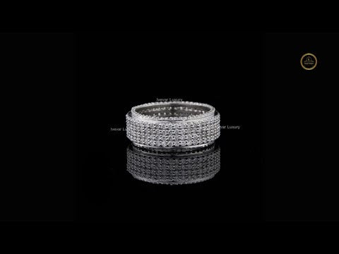 2.07 TCW Opulent Four Row Pave Moissanite Diamond Men’s Eternity Band High Sparkle Ring