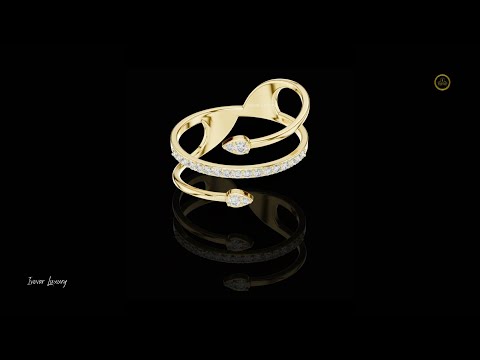 0.14 TCW Dual Teardrop Loop Wrap Ring with a Graceful Open Flow and Pave Lab Grown Diamond Harmony