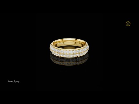 0.54 TCW Elegant Two Row Pave Lab Grown Diamond Band Luxe Anniversary & Stacking Eternity Ring