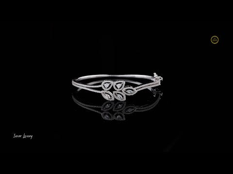 1.35 TCW Luxury Sparkling Floral Motif Lab Grown Bracelet with Pear and Marquise Stone Accents