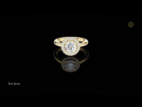 Round Brilliant Halo Ring video