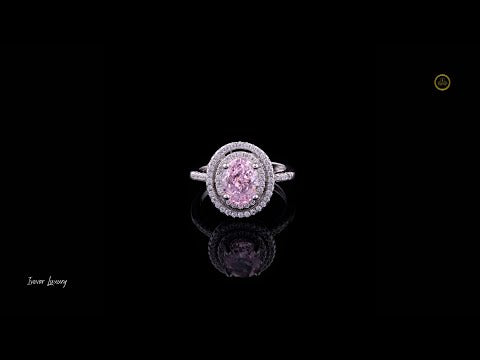 1.35 CT Exquisite Oval Cut Lab Diamond Double-Halo Ring Radiating Luxurious Brilliance