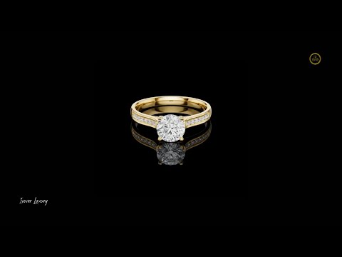 0.072 TCW Featuring a Dazzling Round Lab Grown Diamond and Sparkling Pavé Set Accent Stones