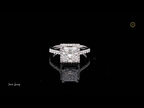 1.25 CT Brilliant Moissanite Cushion Cut Diamond Engagement Ring with Pave Band