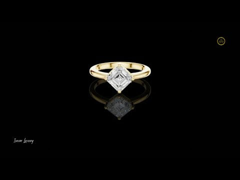 1.44 TCW Elegant Solitaire Ring Featuring a Emerald Square Lab Grown Diamond in a Four Prong Setting