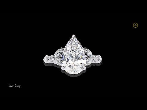 2.96 CT Eternal Promise Pear Cut Lab Grown Diamond Ring With Pave Accents For Dawn