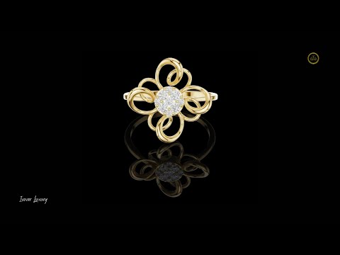 0.014 TCW Exquisite Floral Swirl Ring Featuring a Sparkling Lab Grown Cluster Diamonds