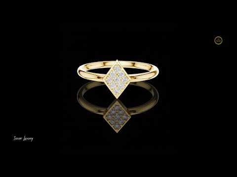 0.07 TCW Radiant Moissanite Diamond Cluster Geometric Ring Dainty Rhombus Shape Fine Jewelry For Gift