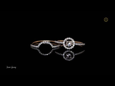 0.90 CT Exclusive Rose Gold Lab Grown Round Cut Diamond Double Band Wedding Ring Gift