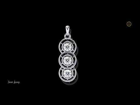1.24 TCW Custom Round Cut Lab Gown Celestial Trio Diamond Pendant for Her