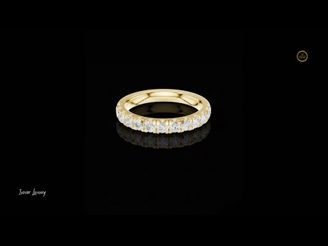 0.78 TCW Classic Round Brilliant Lab Grown Diamond Eternity Band Luxe Modern Stacking Ring For Her