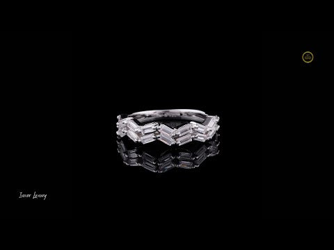 0.50 TCW Zig-Zag Baguette Cut Moissanite Diamond Band Modern Luxury Fine Jewelry Ring