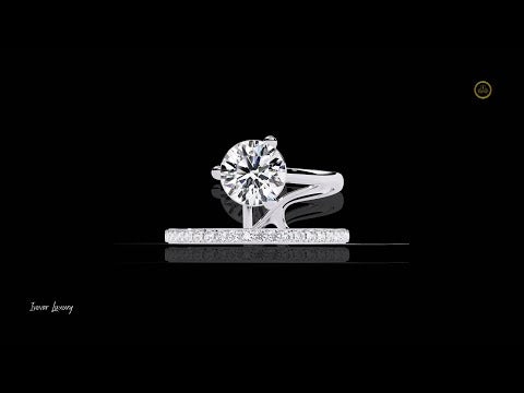 1.32 CT Luxury Brilliant Center Stone and Side Stones Round Cut Lab Diamond Ring Engagement Jewelry For Her
