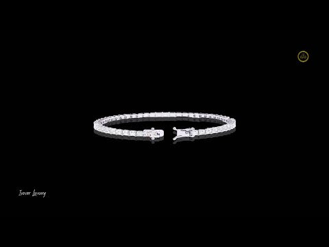 2.30 TCW Radiant Lab Grown Tennis Bracelet Featuring a Continuous Row of Sparkling Round Dual Diamond Accents