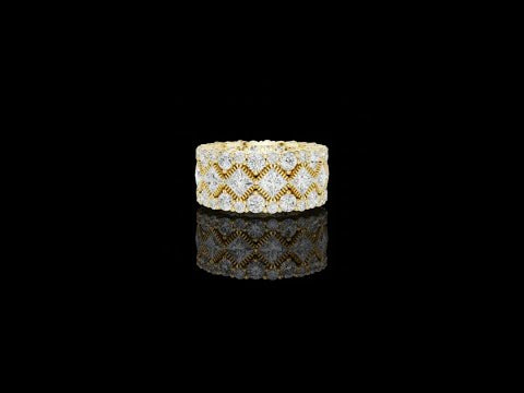 1.98 CT Bold Princess Cut and Round Moissanite Diamond Wide Eternity Band with Intricate Milgrain Detailing