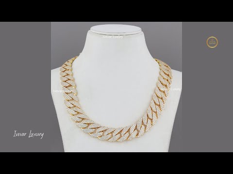 Designer Prong Cuban Chain Necklace - Handcrafted Moissanite Diamond Jewelry