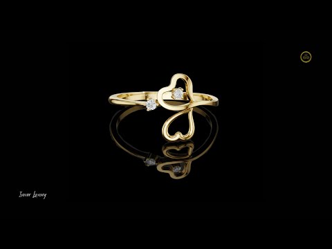 0.033 TCW Intertwined A Dainty Double-Heart Lab Grown Round Diamond Ring Crafted for Love