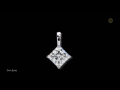 2.87 TCW Luxurious Princess Cut Lab Grown Diamond Pendant with Four Prong Gold Bail Setting