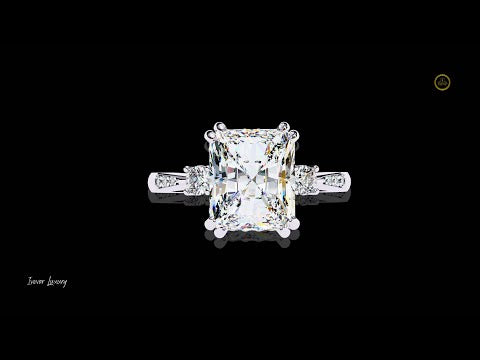 3.66 CT Dazzling Radiant Cut Lab Grown Diamond Trilogy Ring A Brilliant Fusion of Modern Jewelry Gift