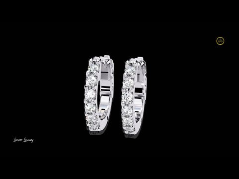 0.18 TCW Exquisite Luxury Moissanite Diamond Earring Round Brilliant Cut Luxury Hoops With Elegance
