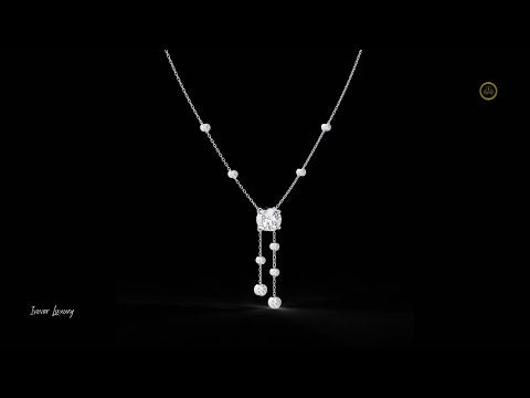 0.47 CT Dazzling Round Cut Diamond Necklace Lab Grown Diamond Y-Shaped Pendant on a Delicate Chain