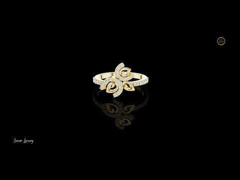 0.31 TCW Blooming Moissanite Round Cut Twisted Floral Diamond with Artistic Statement Ring