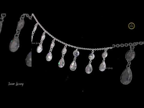 14K Gold Rose-Cut Diamond Teardrop Dangle Necklace video