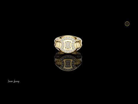 0.81 TCW Luxury Round Moissanite Diamond Square Top Pave Stones Design Wide Classic Ring Fine Jewelry