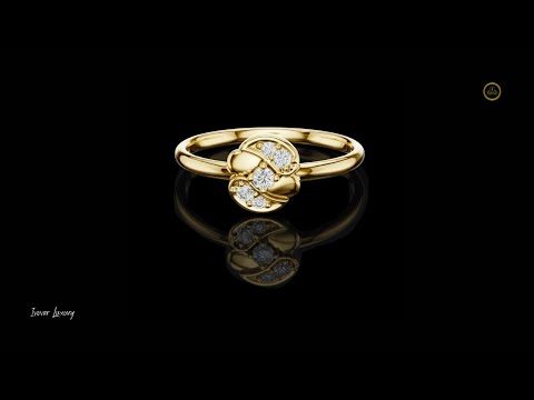 0.056 TCW Sculpted Petal Motif and Brilliant Lab Grown Diamond Accents Ring