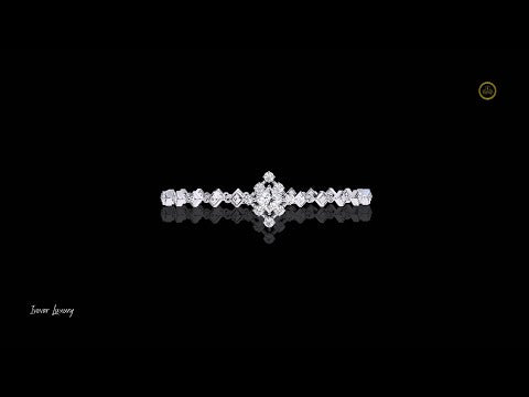 0.86 CT Lab Grown Diamond Bracelet Showcasing a Central Princess Cut Diamond with Geometric Accents and Brilliant Round Highlights