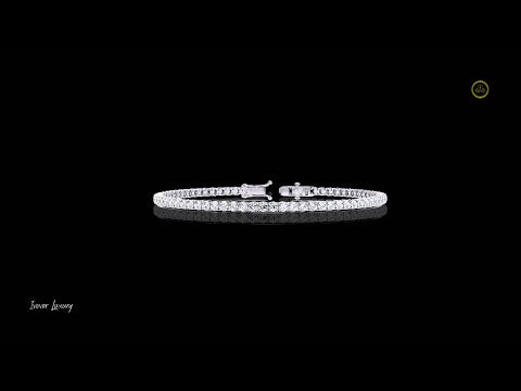 3.89 TCW Tennis Bracelet with Lab Grown Sparkling Round Cut in a Classic Prong Setting
