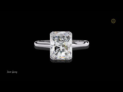 2.94 TCW Minimalist Brilliant Radiant Cut Moissanite Diamond Solitaire Ring for Women Symbol of Commitment