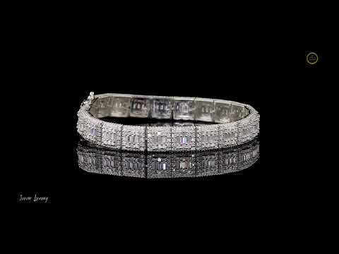 Men's Iced Out Bracelet - Baguette Moissanite Diamond Hip Hop Jewelry by Ivevar