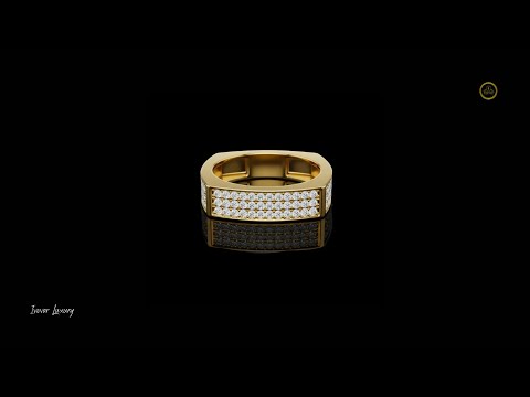 0.53 TCW Imperial Pavé Moissanite Diamond Statement Band Crafted in Bold Architectural Design