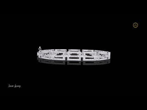 2.31 TCW Geometric Lab Grown Diamond Bracelet with Rectangular Design Detailing