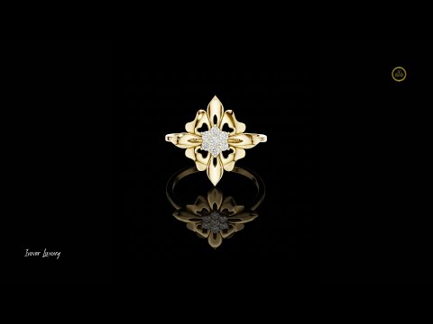 0.11 TCW Floral Bloom Lab Grown Diamond Ring Vintage Petal Design by Ivevar Luxury