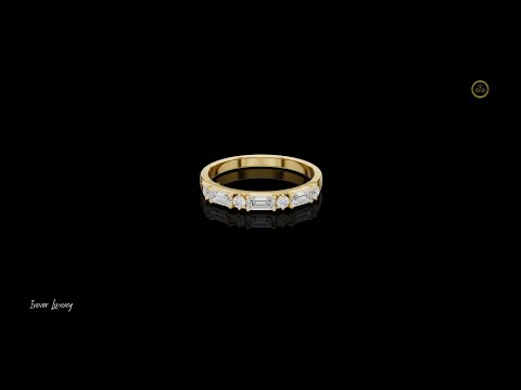 0.28 CT Vow-Inspired Linear Lab Grown Diamond Band with Alternating Baguette & Round Brilliance Cut