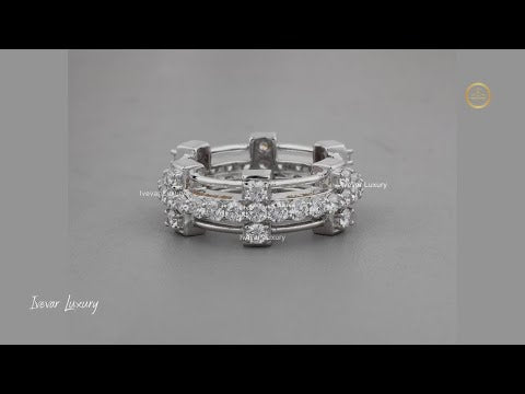 1.20 TCW Luxury Moissanite Round Cut Diamond Eternity Band by Ivevar Luxury
