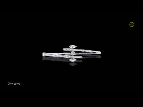 0.56 CT Exquisite Dual Line Diamond Bracelet in Lab Grown with Marquise and Round Brilliant Cut Accents
