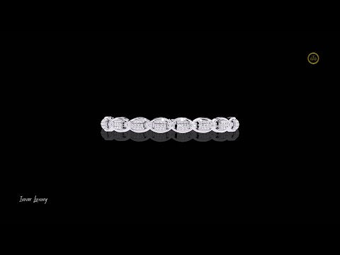 0.84 TCW Intricately Designed Diamond Link Bracelet in Moissanite Diamond with Pave Set Rectangular and Oval Motifs