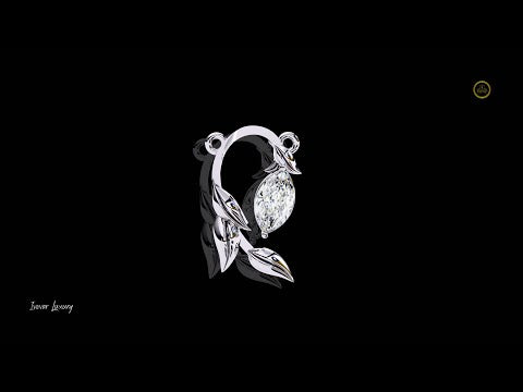 0.47 TCW Golden Grace Marquise Cut Moissanite Diamond Pendant with Artistic Leaf Motif in Luxurious Gold