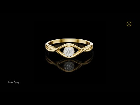 0.045 CT Elegant Ring with Twisted Band and Blooming Lab Grown Diamond Cluster Centerpiece